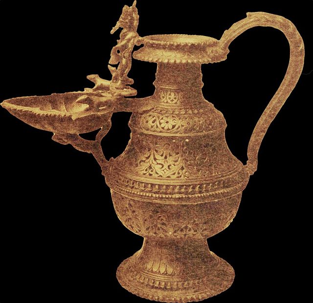 Ornate brass lamp
