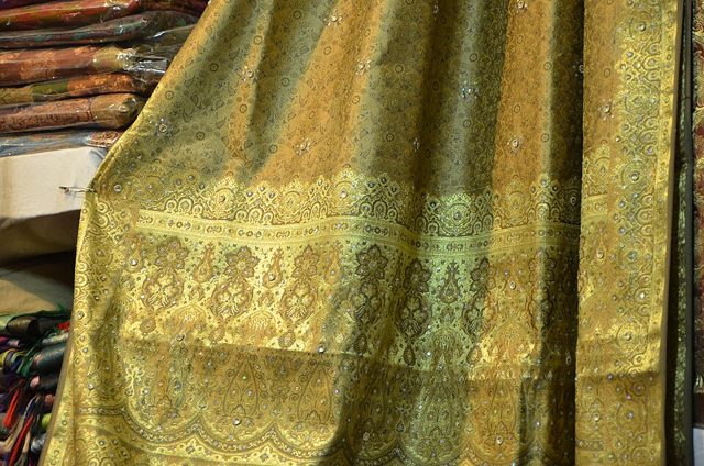 Silk saree on display